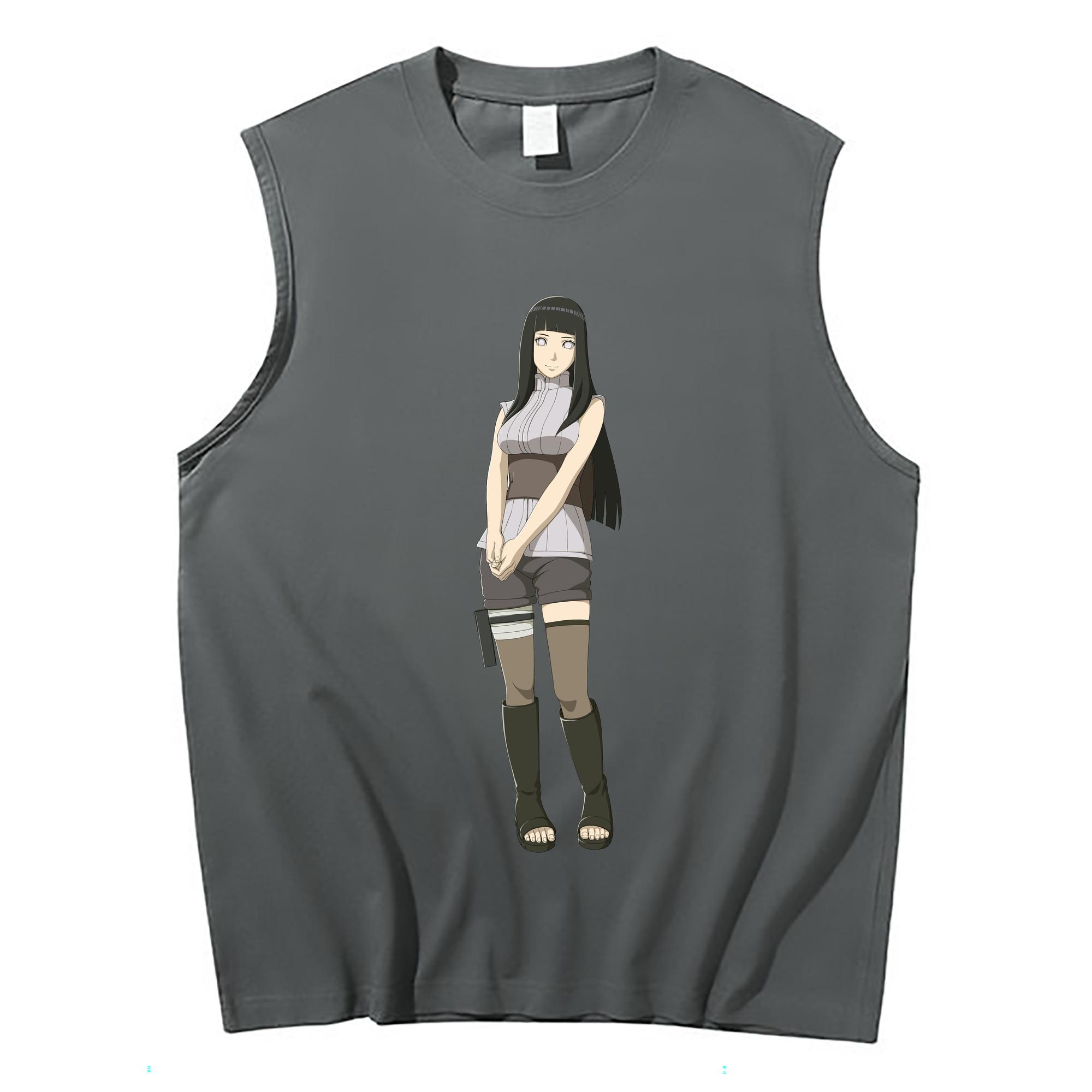 （画像用） NARUTO -ナルト- 日向ヒナタ Hyūga Hinata コットン100％タンクトップ（フロントプリント）